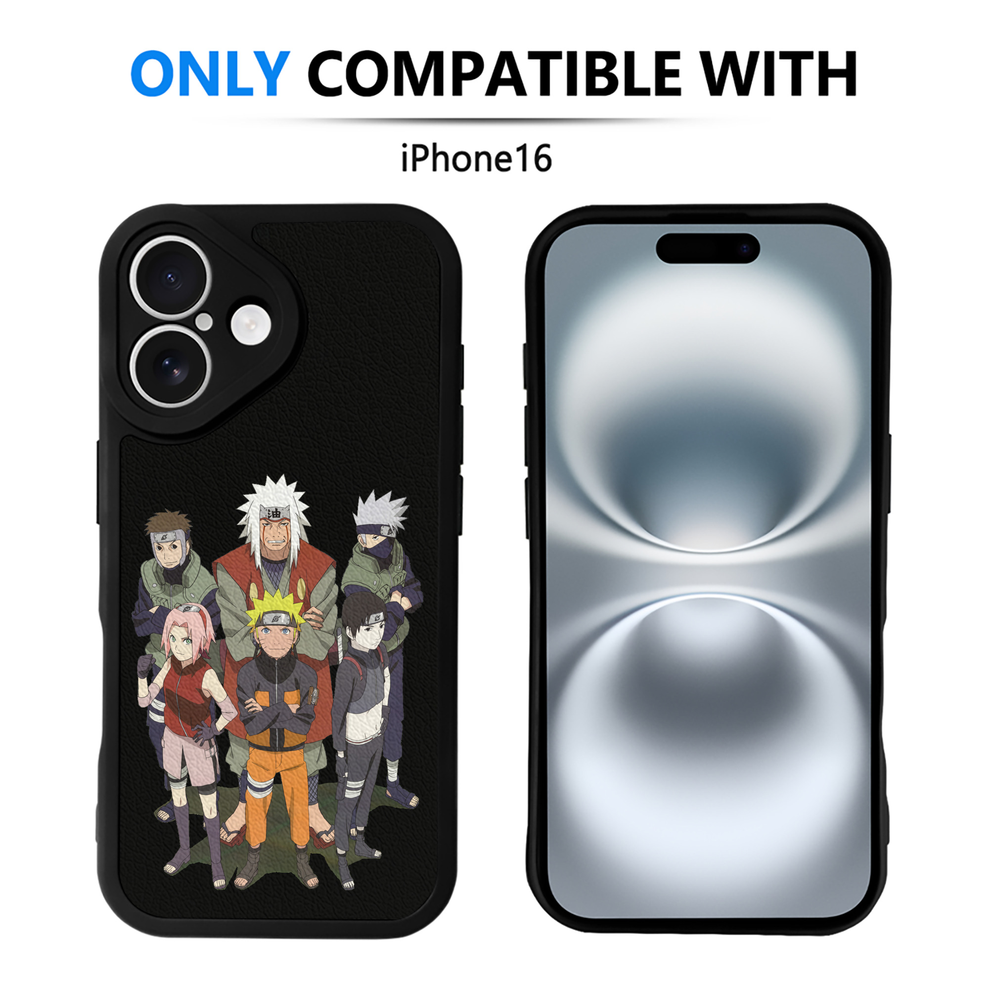 （画像用） NARUTO -ナルト- うずまき ナルト Uzumaki Naruto 【iPhone 16シリーズ対応】シリコンスマホケース（レザー調） 材質：シリコン